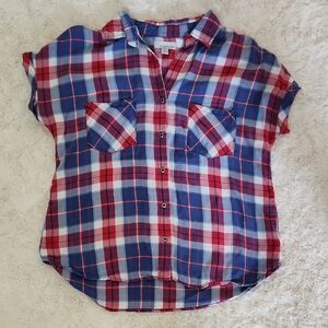 Allison Joy Plaid Shirt - Red and Blue